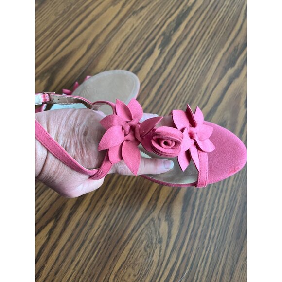 Kim Rogers Wayflower Memory Foam pink floral open toed sandals size 9M - Picture 5 of 6